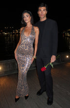 Morena Maxi Dress - Sequin Leopard Print - Napalia