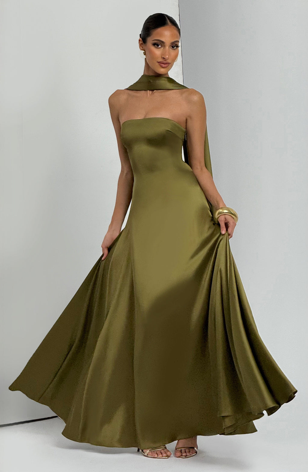 Morven Maxi Dress - Deep Olive - Napalia