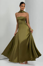 Morven Maxi Dress - Deep Olive - Napalia