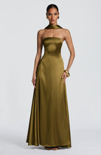 Morven Maxi Dress - Deep Olive - Napalia