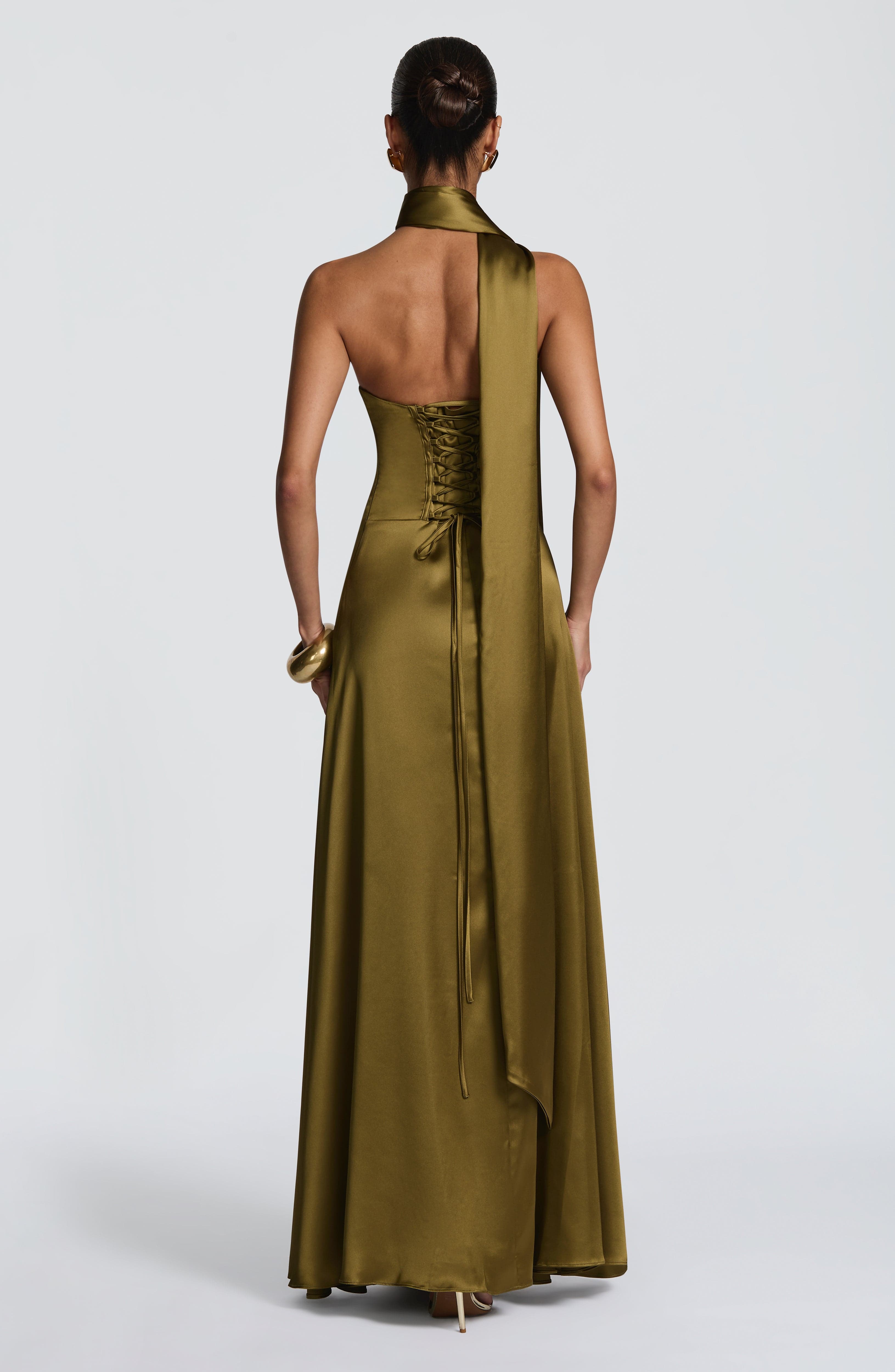 Morven Maxi Dress - Deep Olive - Napalia