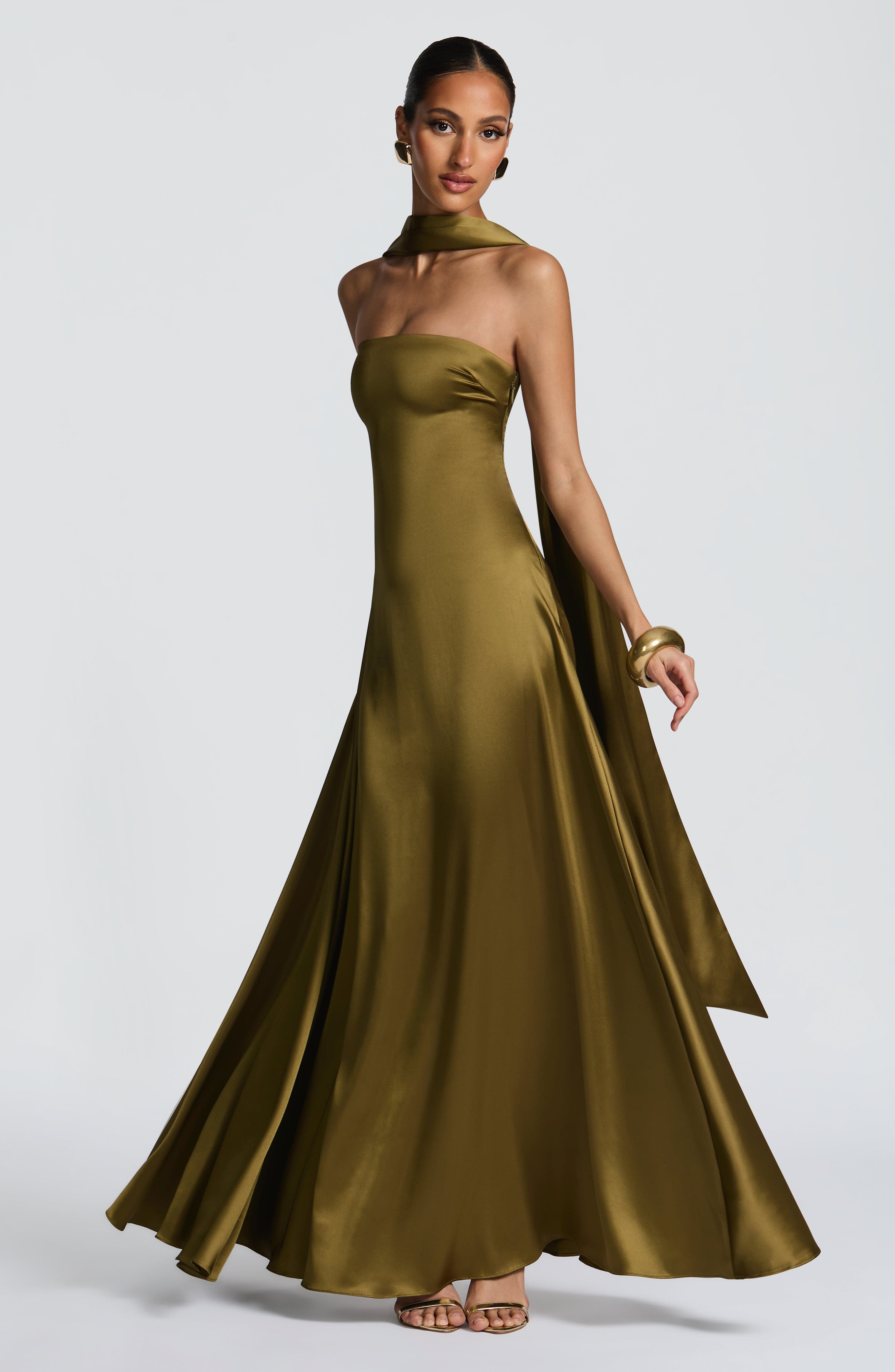 Morven Maxi Dress - Deep Olive - Napalia