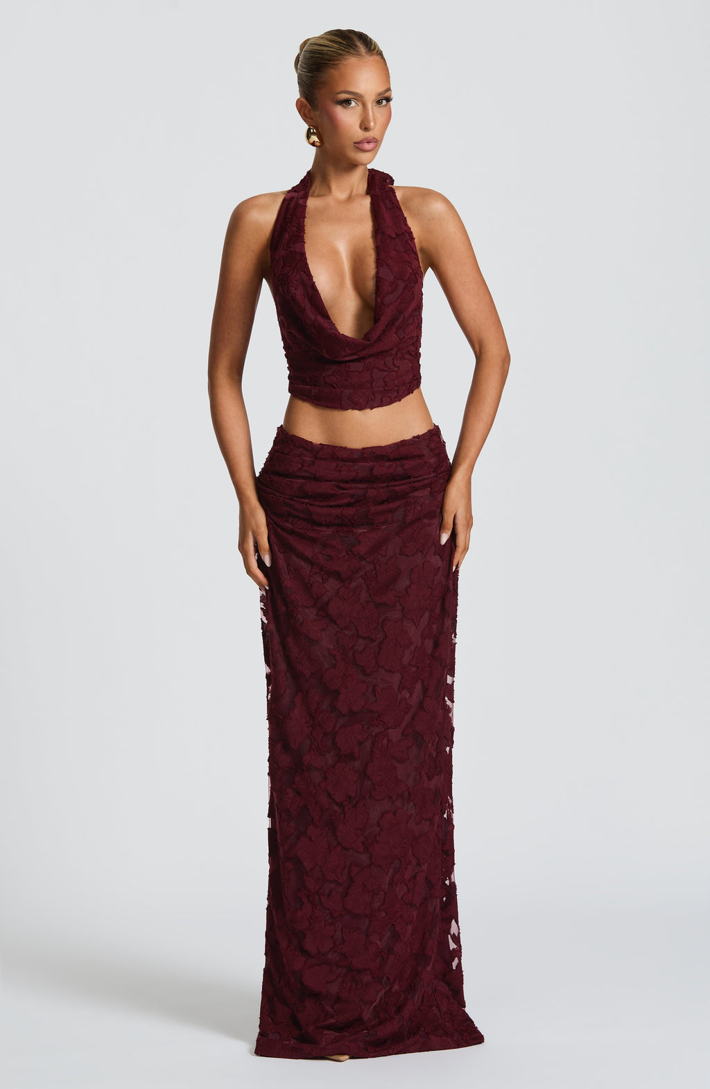 Myra Maxi Skirt - Cherry Lacquer - Napalia