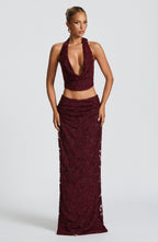 Myra Maxi Skirt - Cherry Lacquer - Napalia
