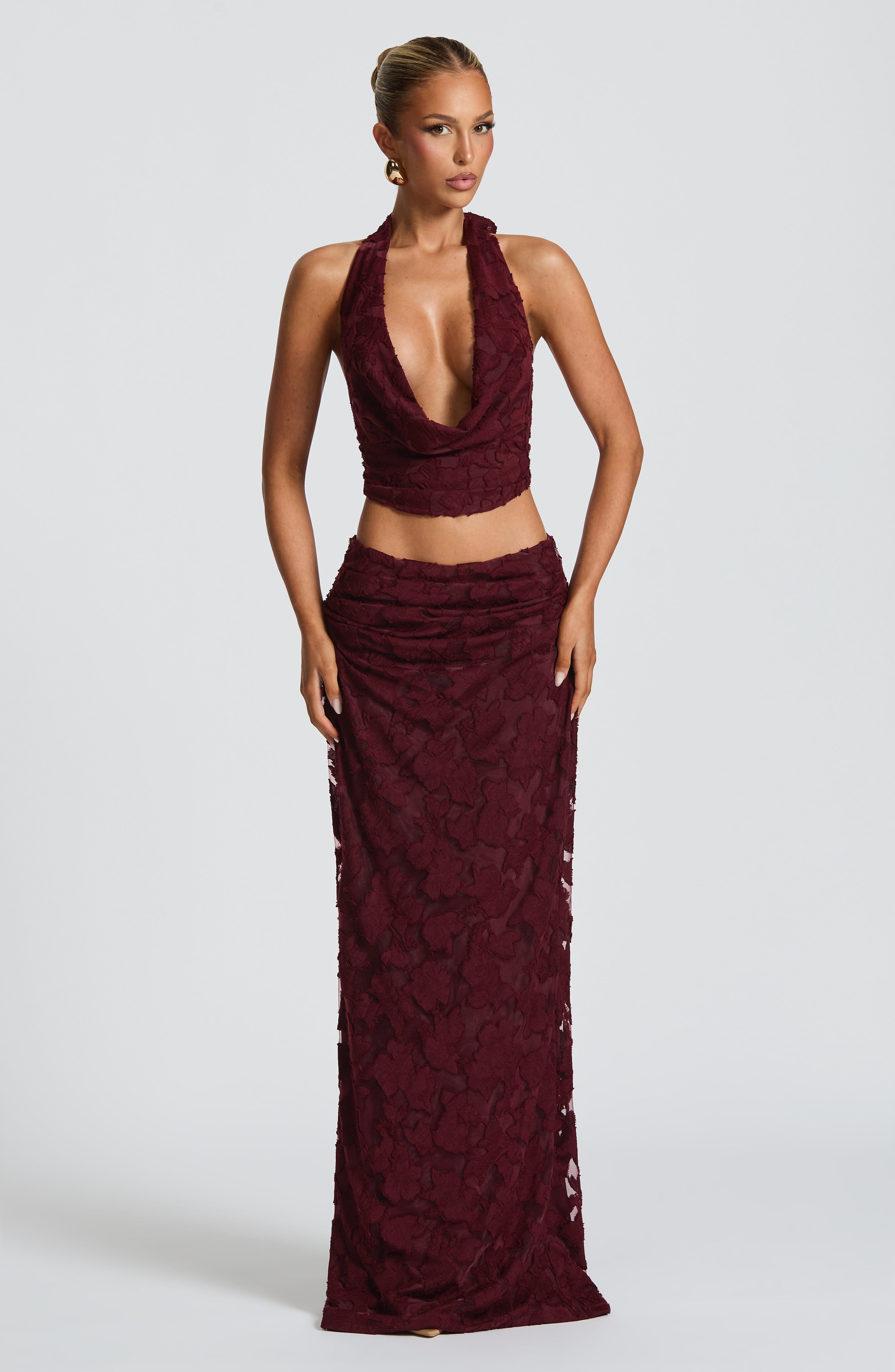 Myra Maxi Skirt - Cherry Lacquer - Napalia