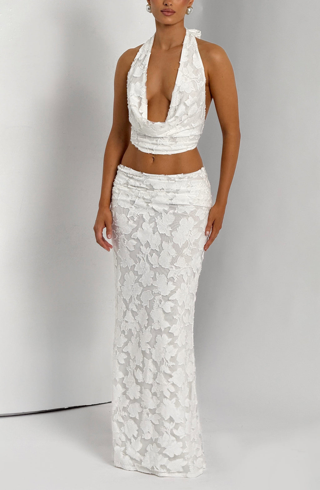 Myra Maxi Skirt - Ivory - Napalia