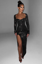 Nadia Maxi Dress - Black Sparkle - Napalia