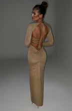 Nadia Maxi Dress - Gold Sparkle - Napalia