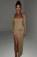 Nadia Maxi Dress - Gold Sparkle - Napalia