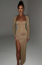 Nadia Maxi Dress - Gold Sparkle - Napalia