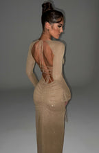 Nadia Maxi Dress - Gold Sparkle - Napalia