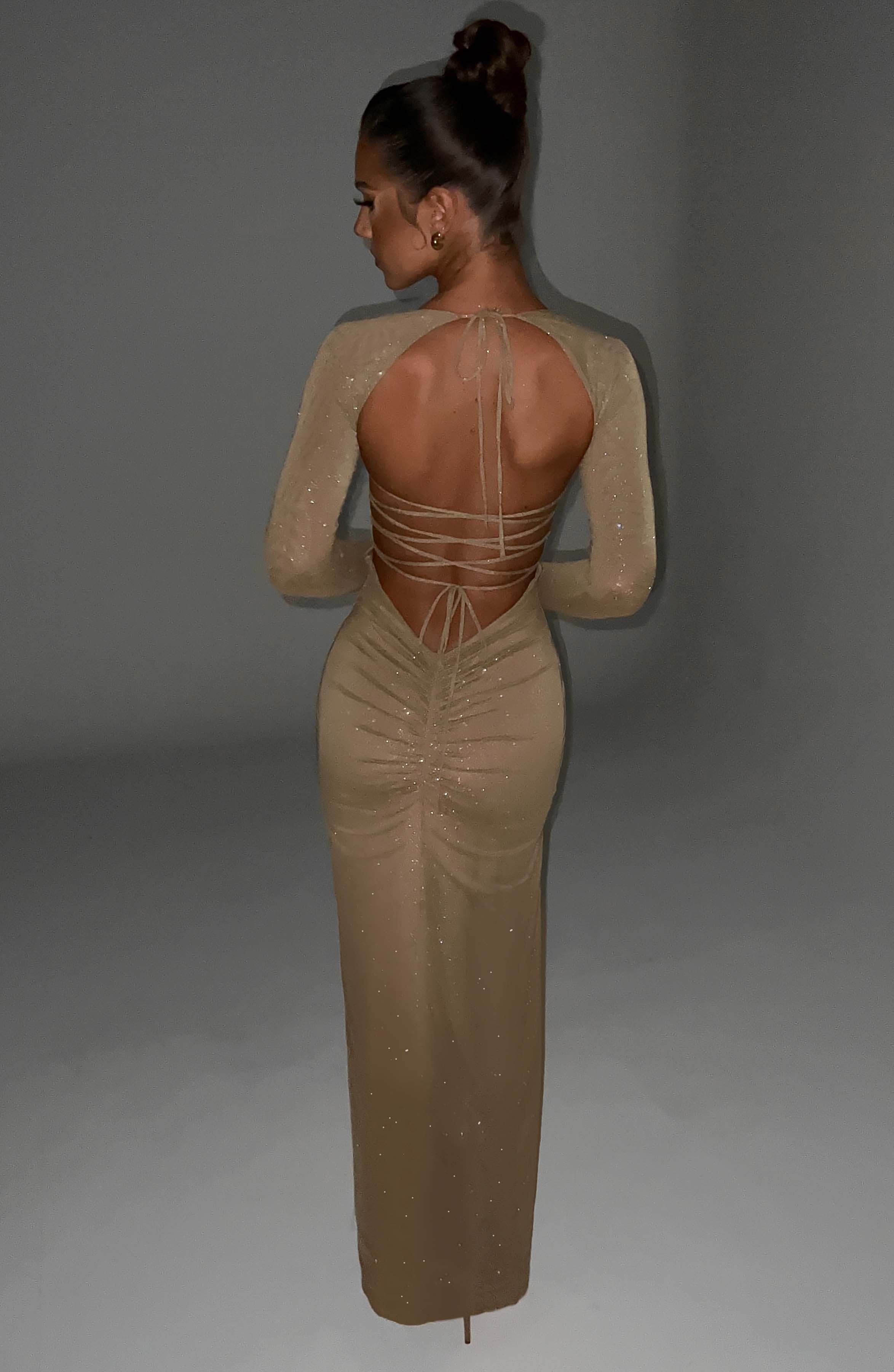 Nadia Maxi Dress - Gold Sparkle - Napalia