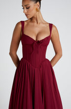 Natassia Midi Dress - Berry - Napalia