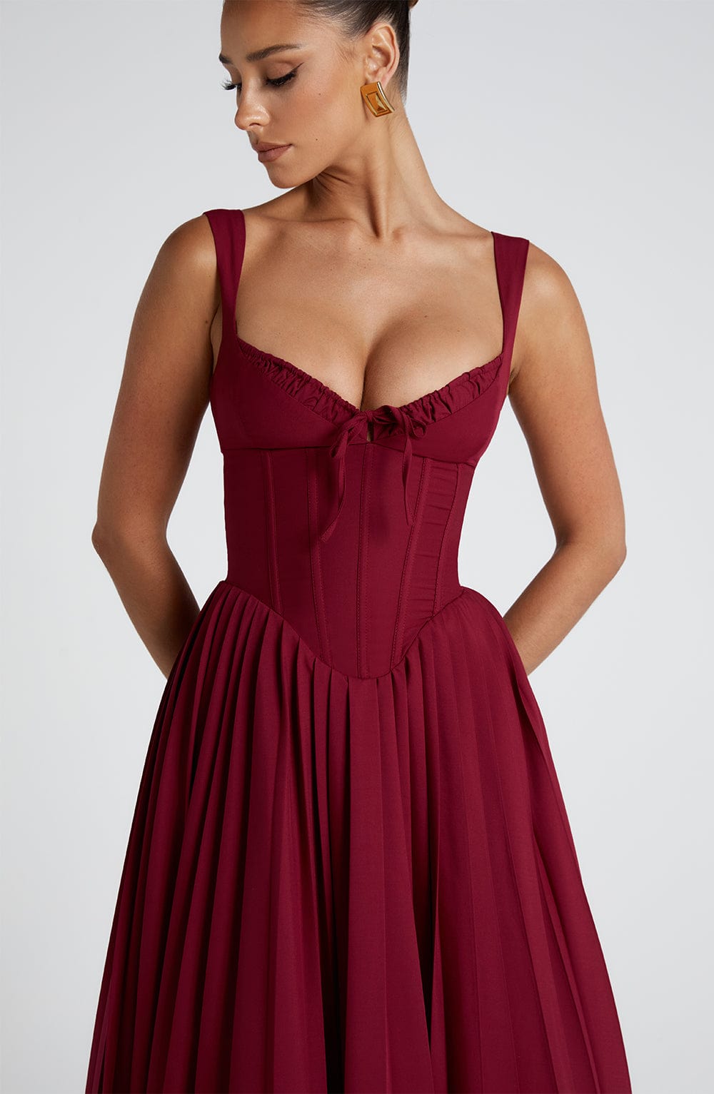 Natassia Midi Dress - Berry - Napalia