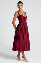 Natassia Midi Dress - Berry - Napalia