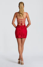 Nefertiti Mini Dress - Red - Napalia