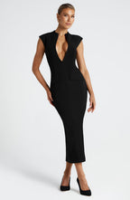 Nellie Midi Dress - Black - Napalia