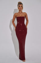 Neriah Maxi Dress - Wine - Napalia