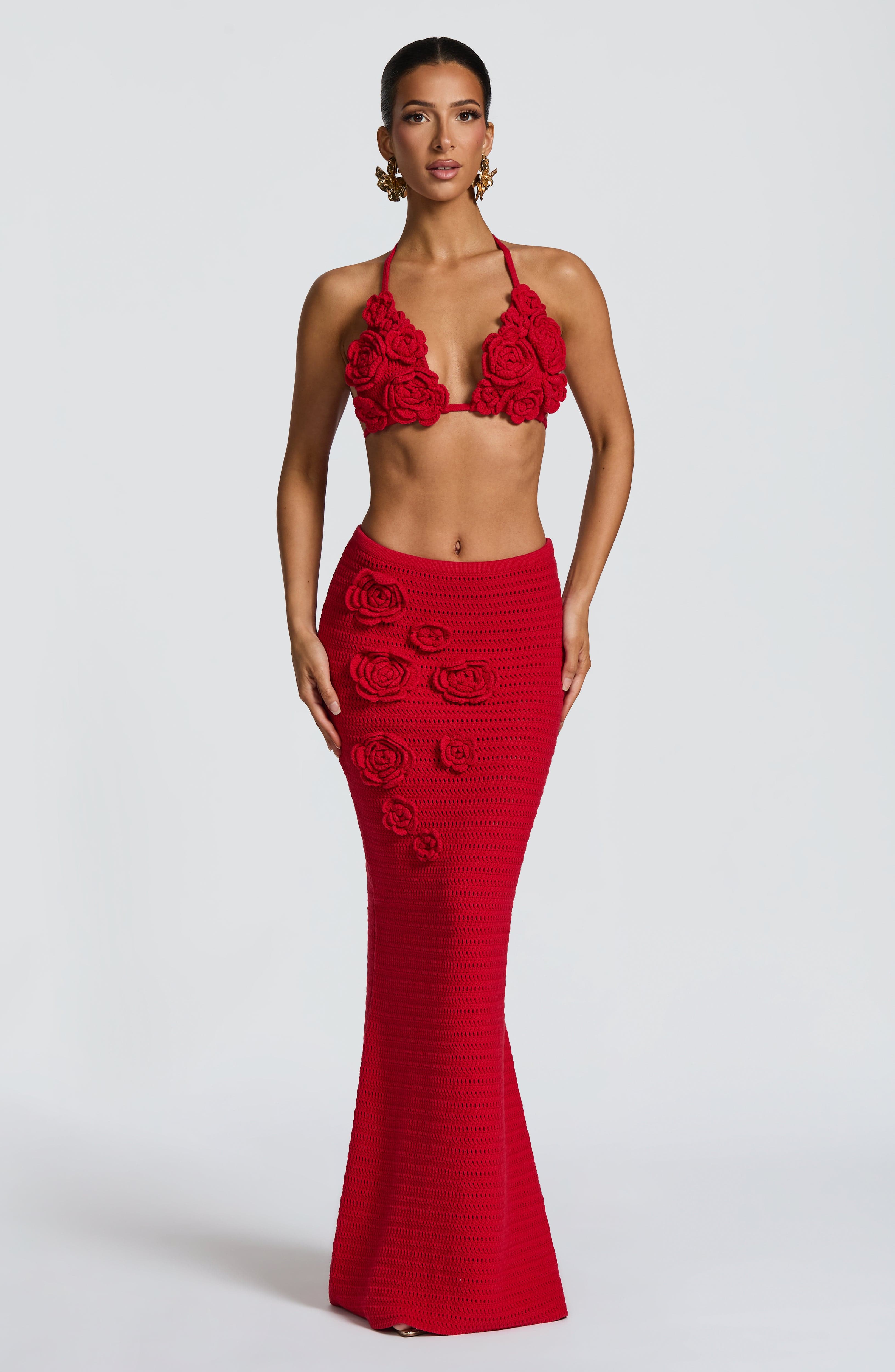 Nerida Maxi Skirt - Red - Napalia