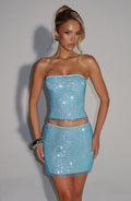 Nila Mini Skirt - Aqua - Napalia