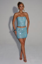 Nila Mini Skirt - Aqua - Napalia