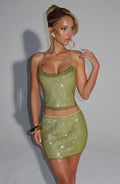 Nila Mini Skirt - Olive - Napalia