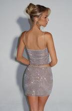 Nila Mini Skirt - Silver - Napalia