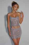 Nila Mini Skirt - Silver - Napalia