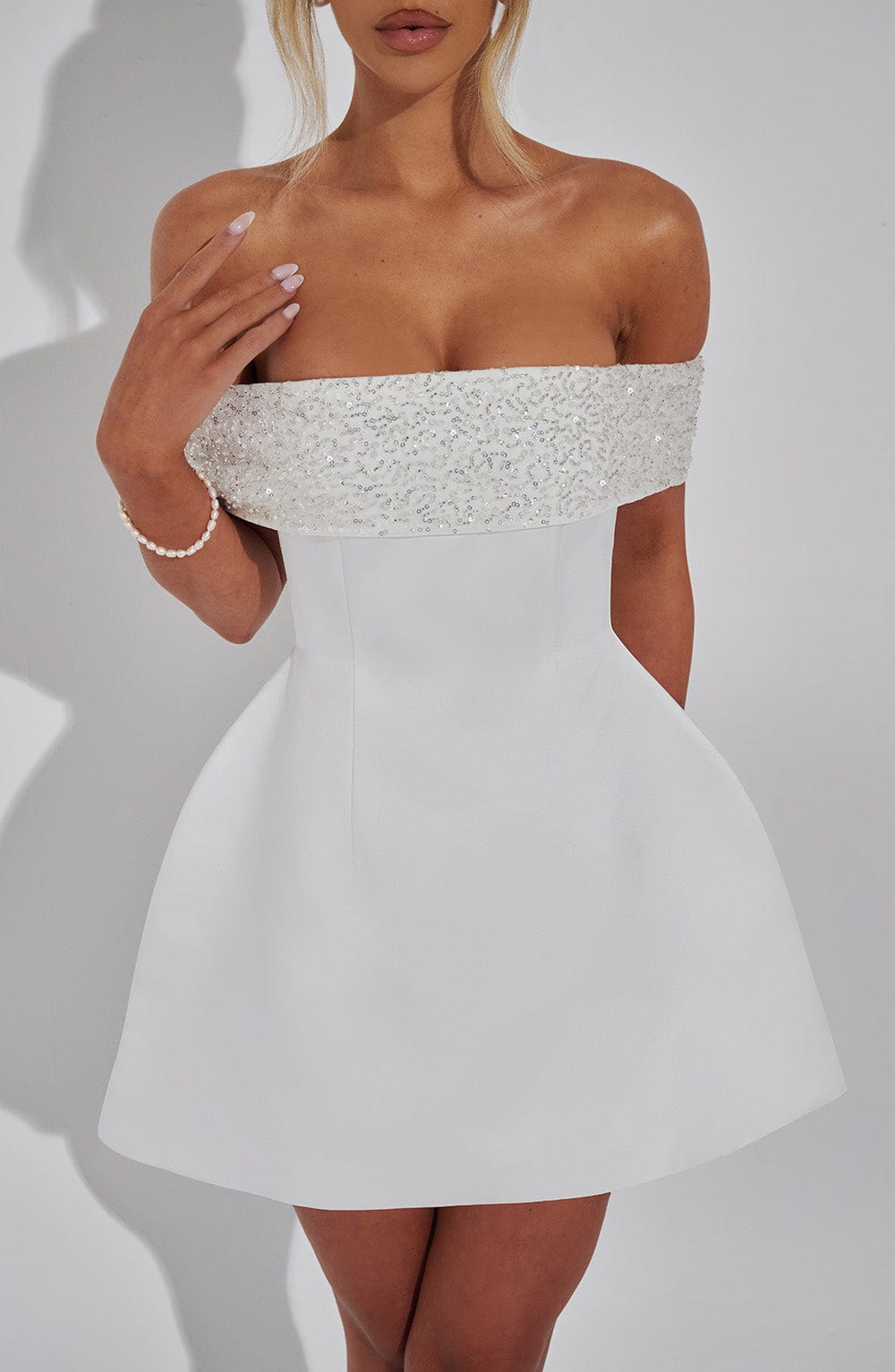 Noelle Mini Dress - Ivory - Napalia