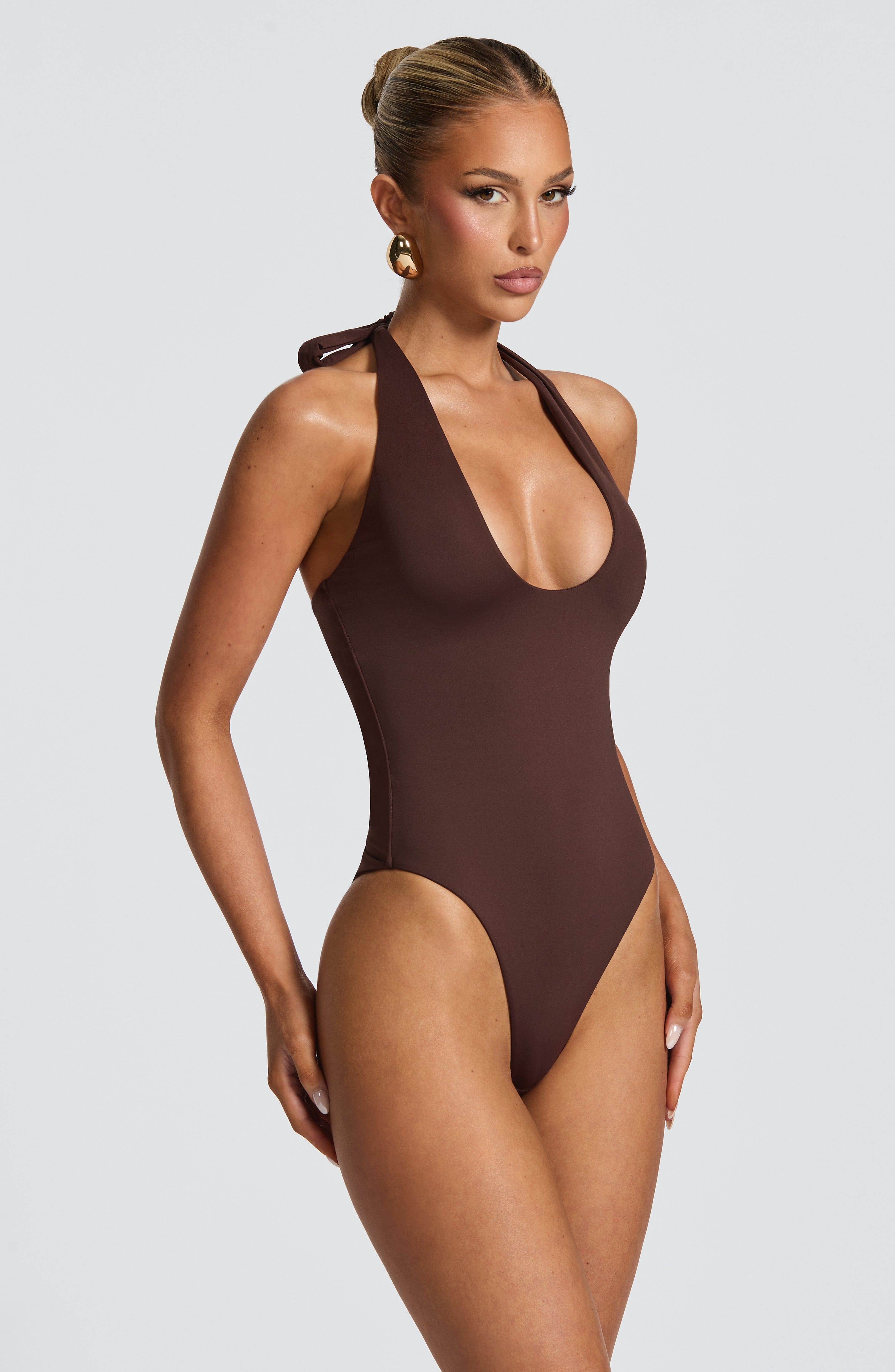 Odele Bodysuit - Plum Brown - Napalia