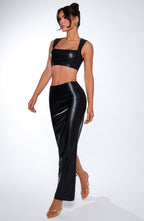 Odetta Maxi Skirt - Black - Napalia