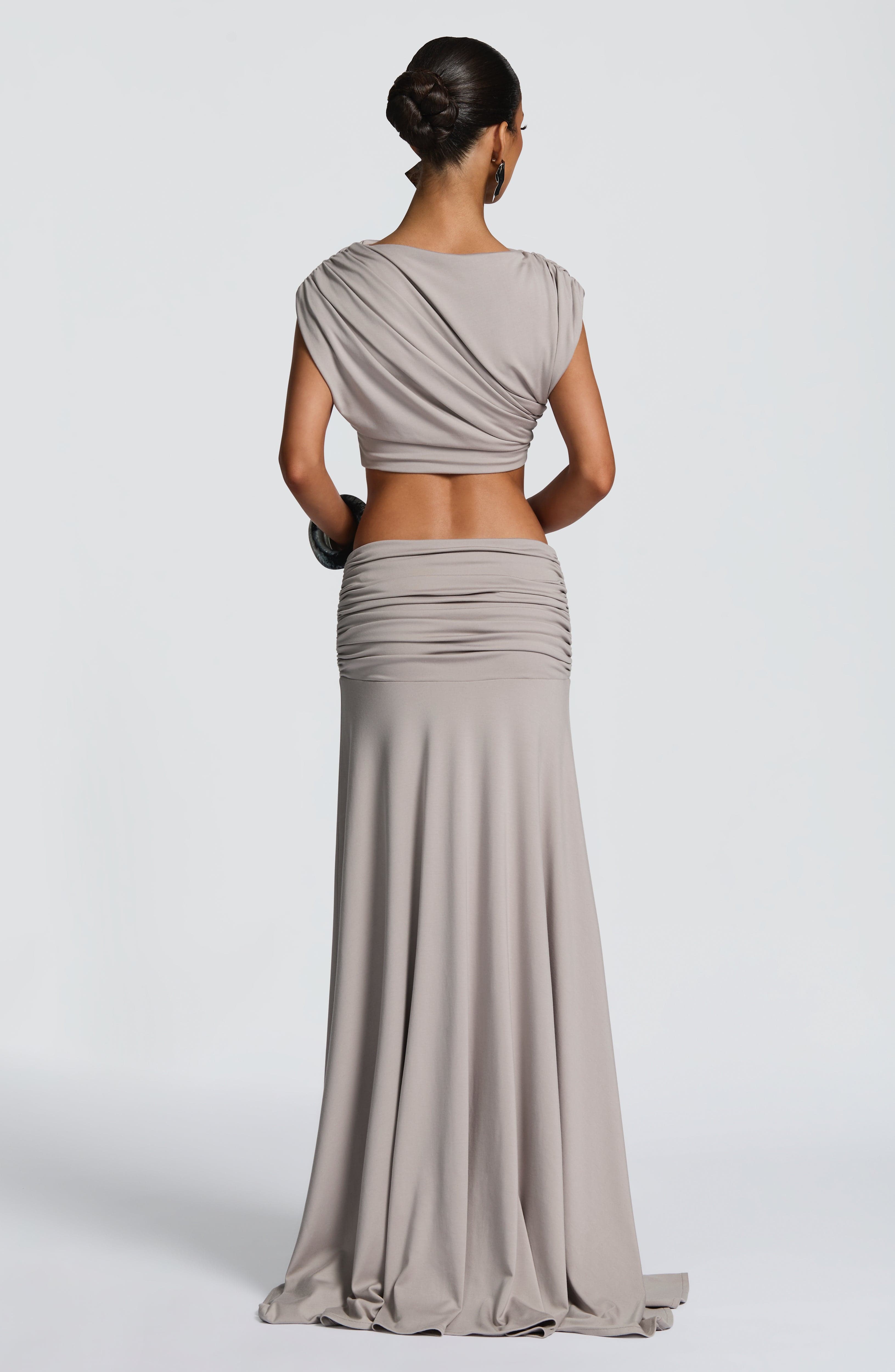Paige Maxi Skirt - Light Grey - Napalia