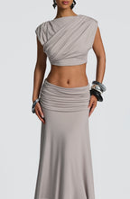 Paige Maxi Skirt - Light Grey - Napalia