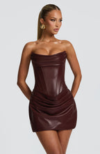 Palmer Mini Dress - Burgundy - Napalia