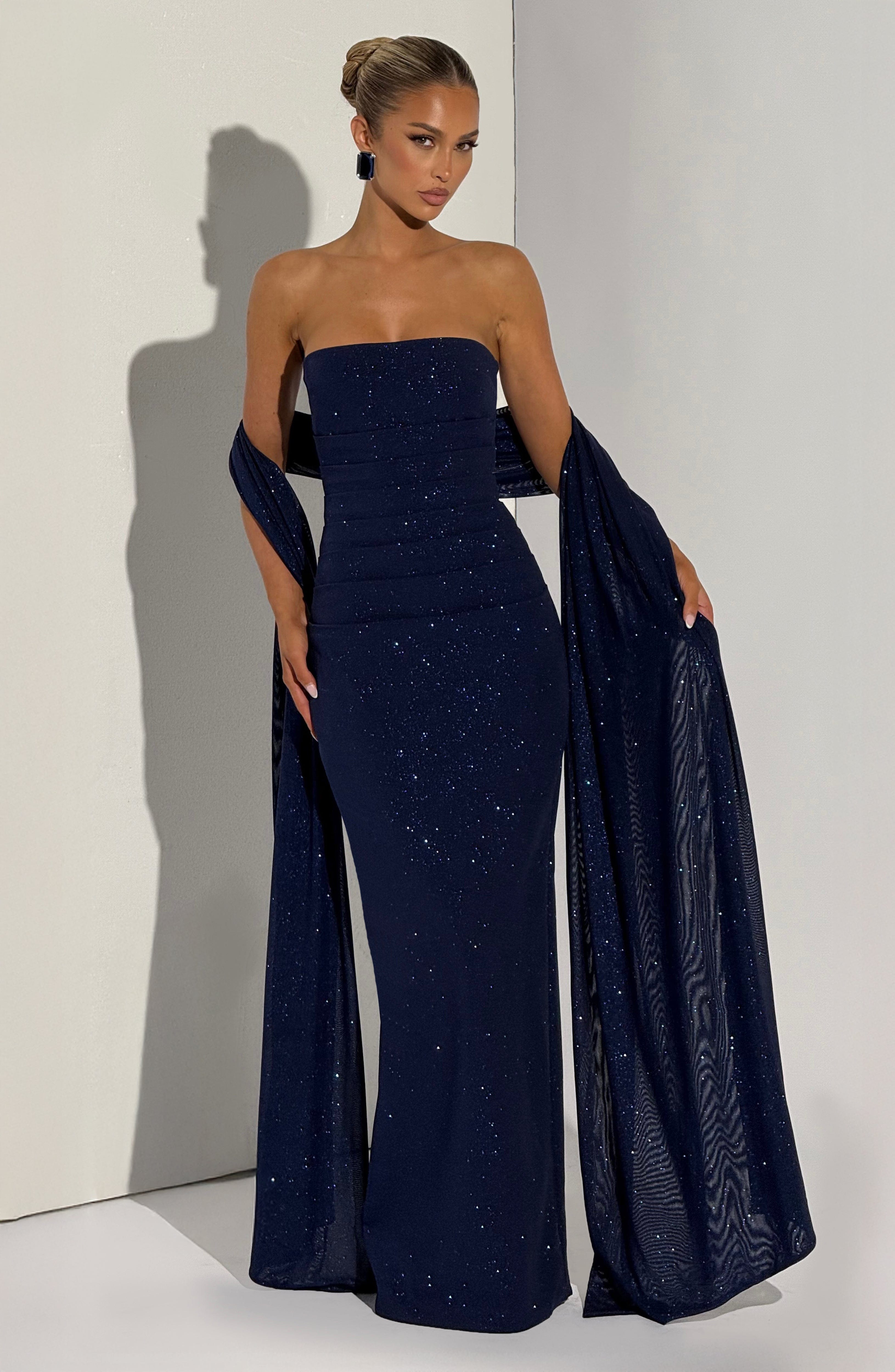 Pandra Maxi Dress - Navy Sparkle - Napalia