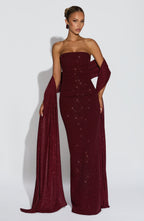 Pandra Maxi Dress - Wine Sparkle - Napalia