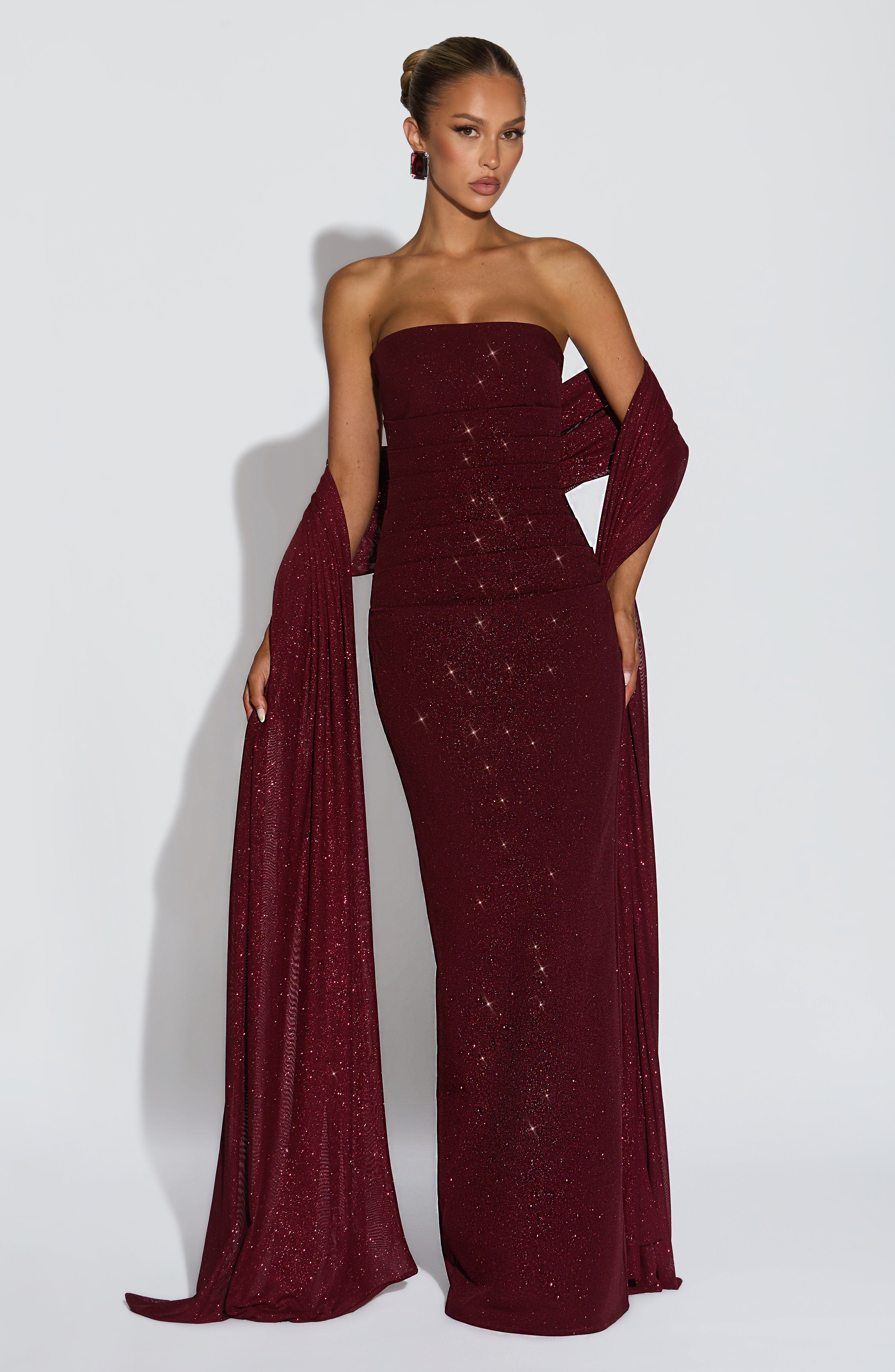 Pandra Maxi Dress - Wine Sparkle - Napalia