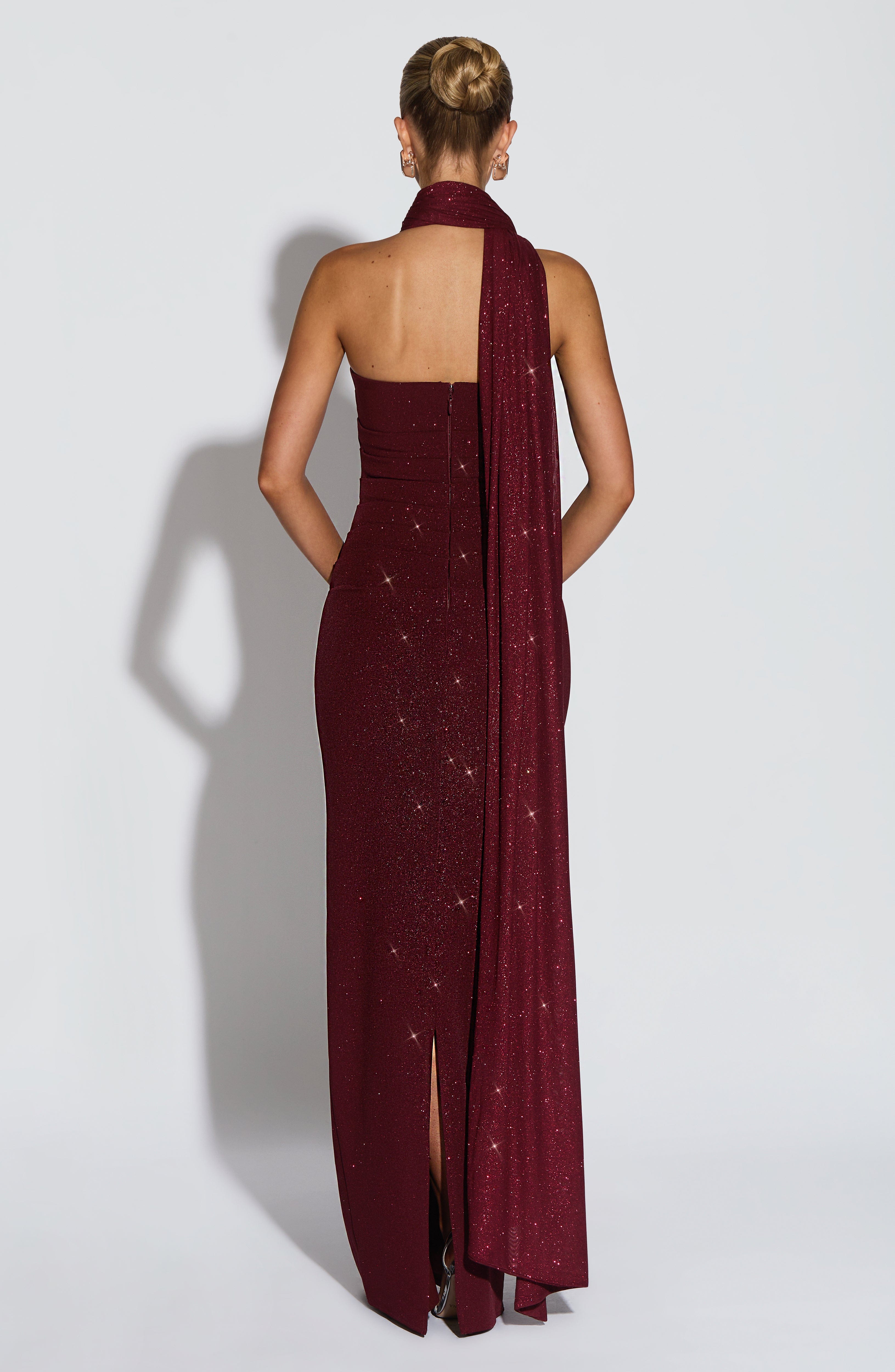 Pandra Maxi Dress - Wine Sparkle - Napalia