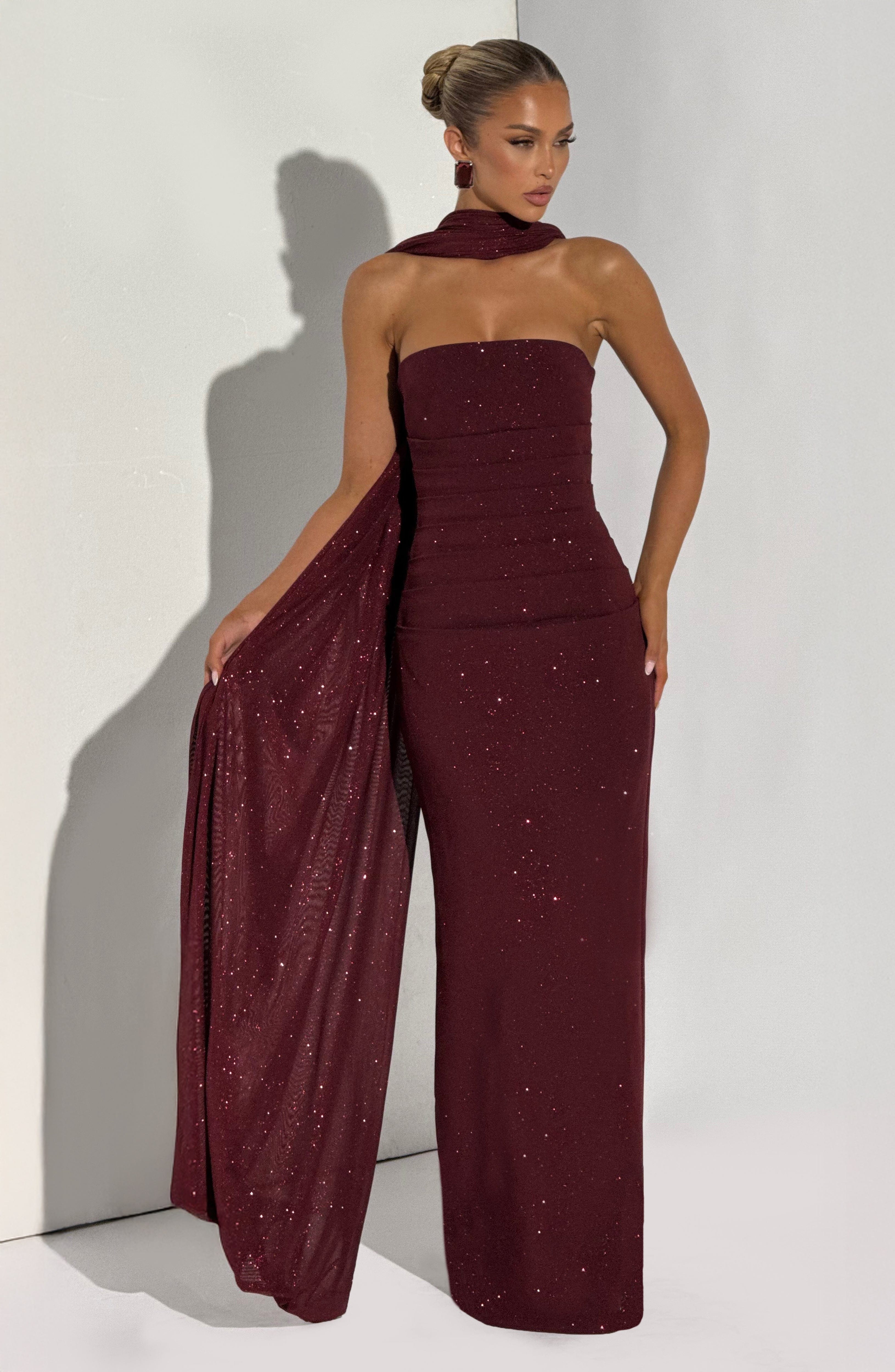 Pandra Maxi Dress - Wine Sparkle - Napalia