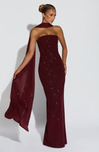 Pandra Maxi Dress - Wine Sparkle - Napalia