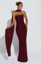 Pandra Maxi Dress - Wine Sparkle - Napalia