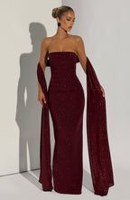 Pandra Maxi Dress - Wine Sparkle - Napalia