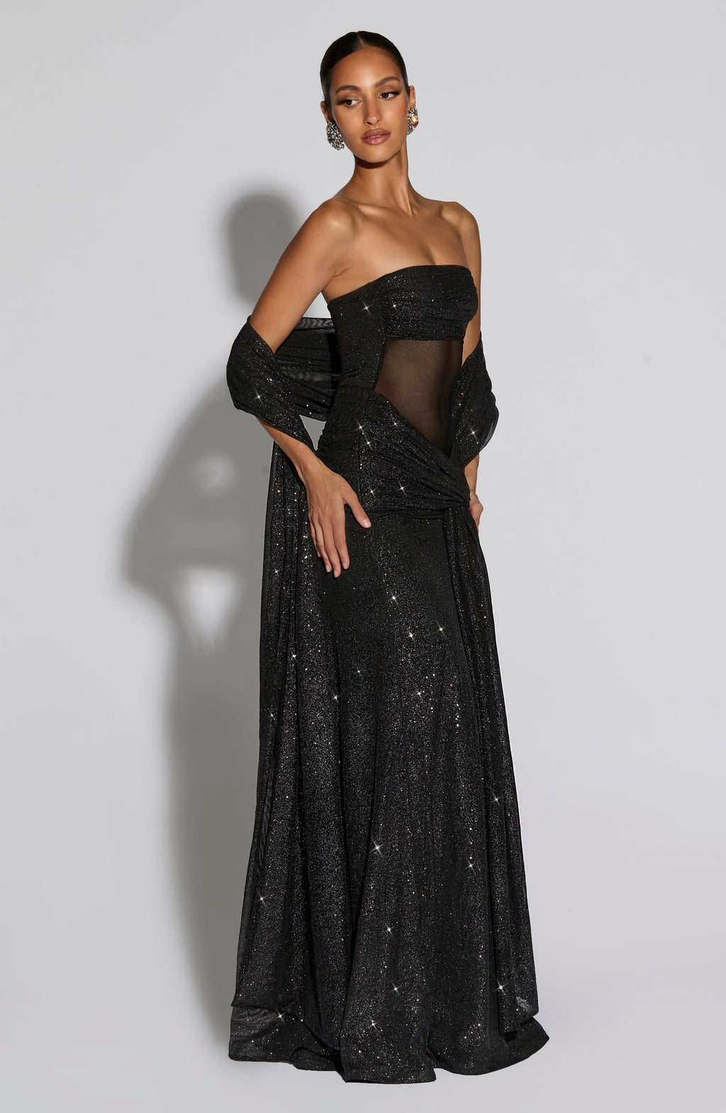 Paula Maxi Dress - Black Sparkle - Napalia