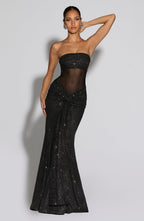 Paula Maxi Dress - Black Sparkle - Napalia