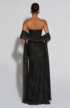 Paula Maxi Dress - Black Sparkle - Napalia