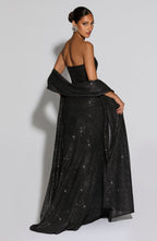 Paula Maxi Dress - Black Sparkle - Napalia