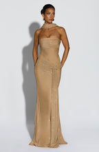 Paula Maxi Dress - Gold Sparkle - Napalia