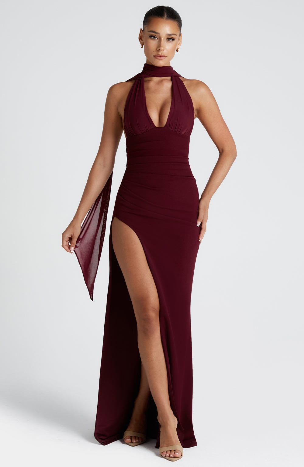 Paulina Maxi Dress - Cherry Lacquer - Napalia
