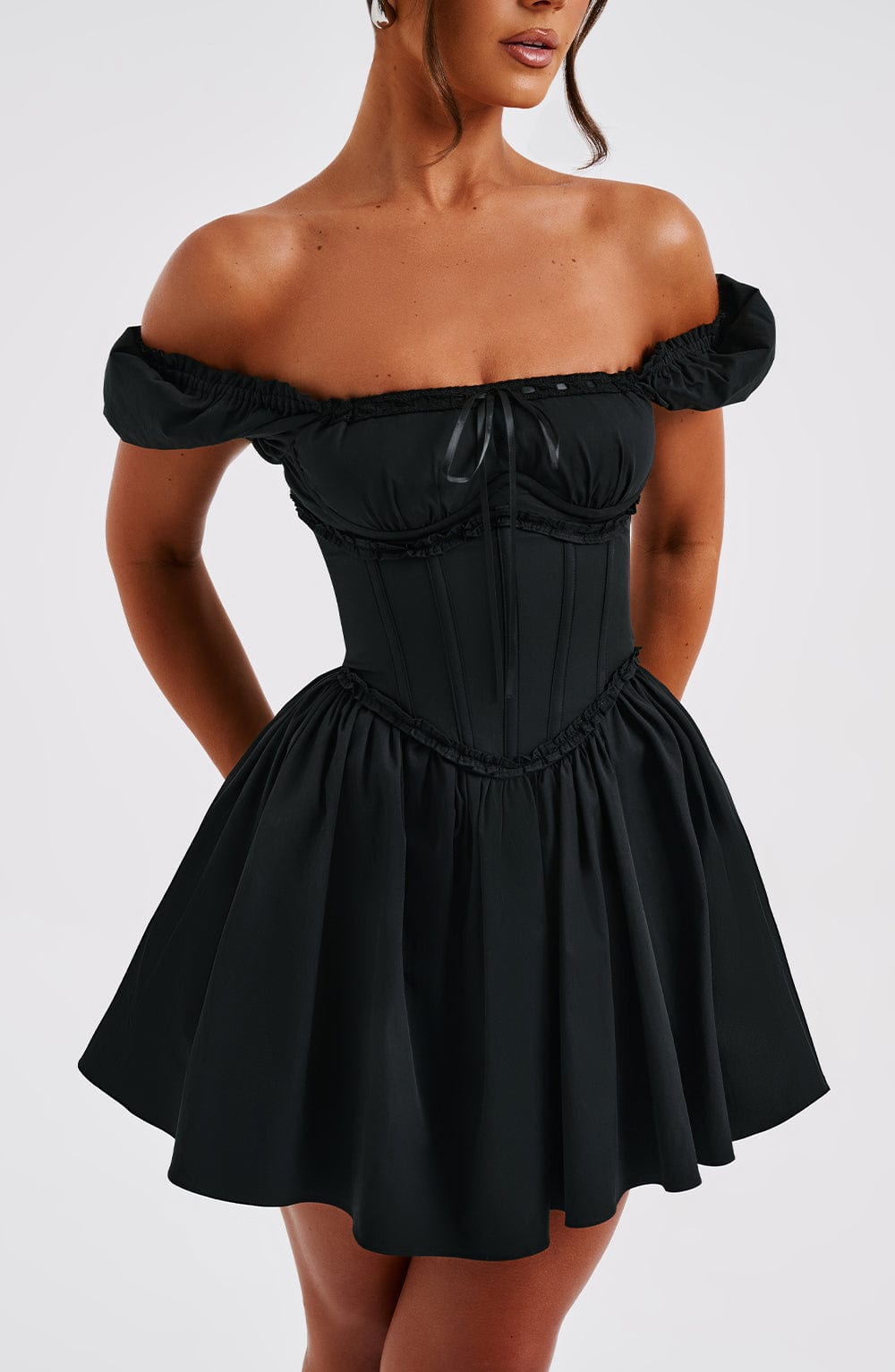 Penelope Mini Dress - Black - Napalia
