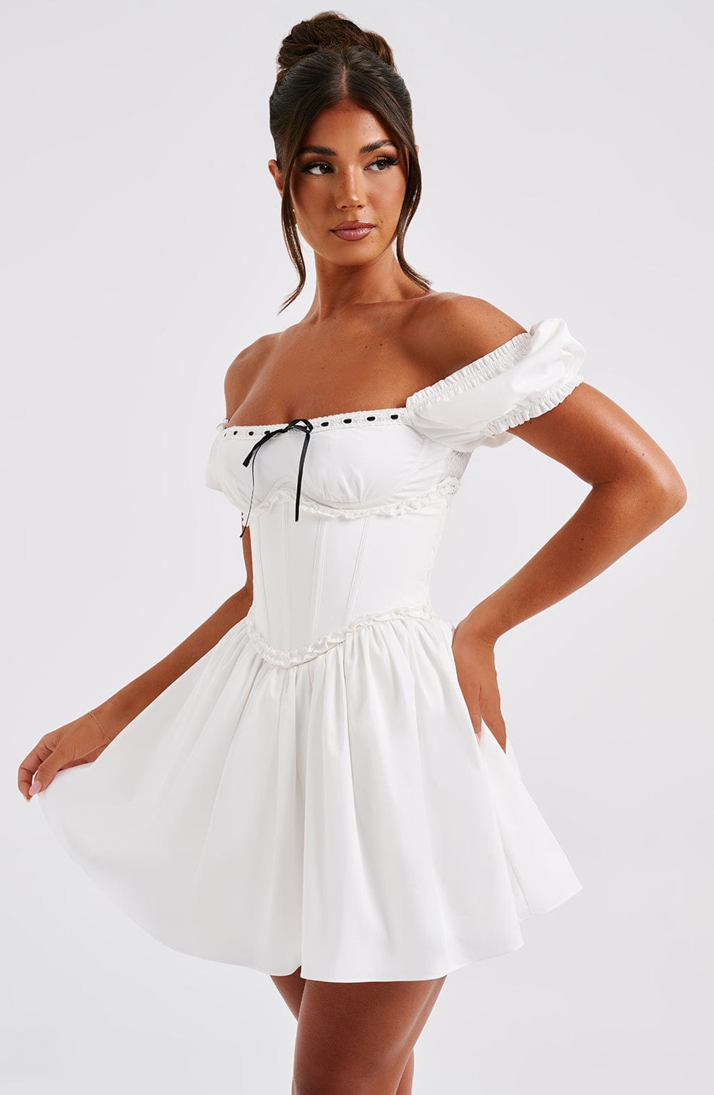 Penelope Mini Dress - Black/White - Napalia